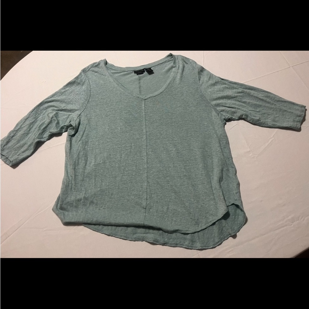 Light Green V-Neck Top